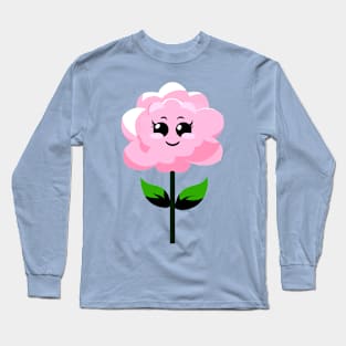 Pink Flower - Carnation, Cute Kawaii Long Sleeve T-Shirt